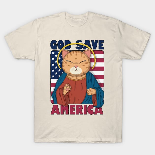 God Save America T-Shirt by Japanese Neko